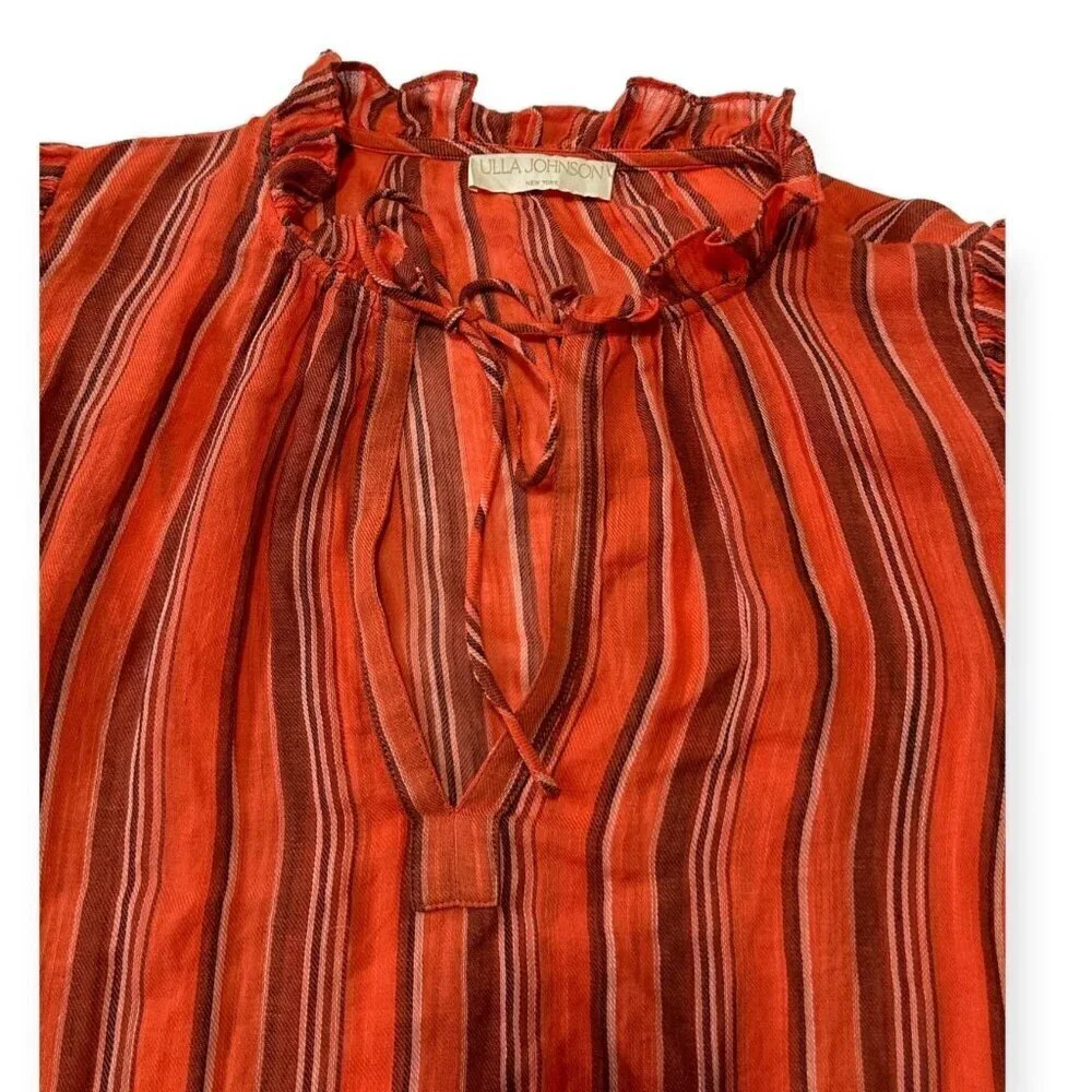 Ulla Johnson Oona Blouse, puff sleeves, Size 2